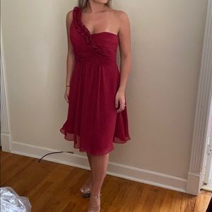 Wine red short cocktail dress